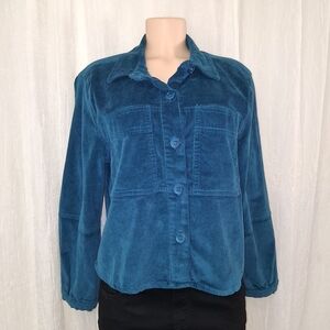 Velvet Heart Women Size L  Blue Corduroy Shirt
